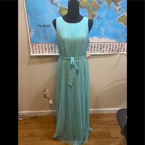 Pleat Maxi Cool Blue Dress